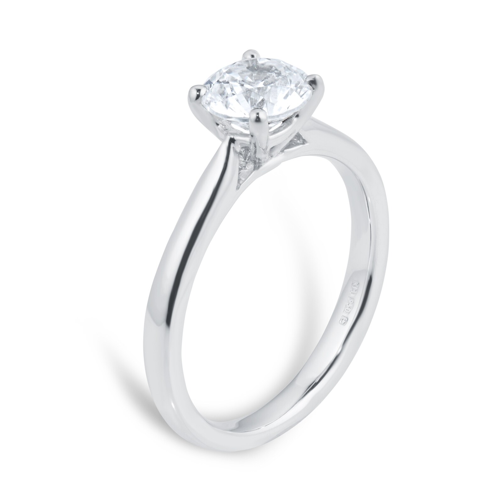 Mappin & Webb Platinum 1.00ct Diamond Round Solitaire Engagement Ring