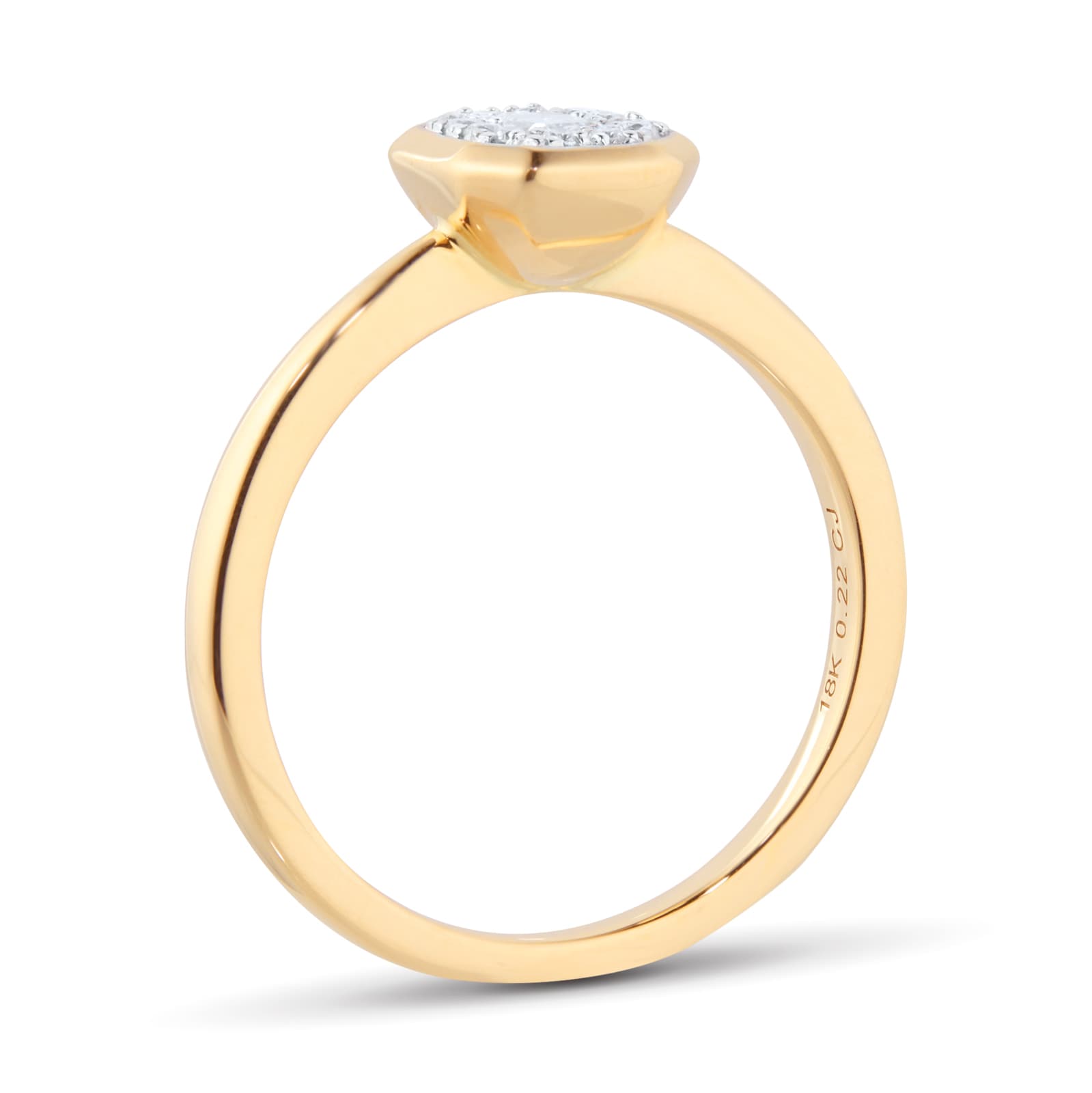 Goldsmiths 18ct Yellow Gold 0.22cttw Diamond Emerald Cluster Engagement Ring - Ring Size K Goldsmiths 18ct Yellow Gold 0.22cttw Diamond Emerald Cluster Engagement Ring - Ring Size K
