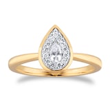 Goldsmiths 18ct Yellow Gold 0.23cttw Diamond Pear Cluster Engagement Ring