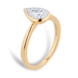 Goldsmiths 18ct Yellow Gold 0.23cttw Diamond Pear Cluster Engagement Ring