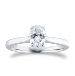 06019568 - Platinum 0.70ct Diamond Oval Solitaire Engagement Ring