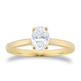 Goldsmiths 18ct Yellow Gold 0.70ct Diamond Oval Solitaire Engagement Ring
