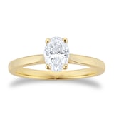 Goldsmiths 18ct Yellow Gold 0.70ct Diamond Oval Solitaire Engagement Ring