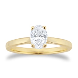 06019569 - 18ct Yellow Gold 0.70ct Diamond Oval Solitaire Engagement Ring
