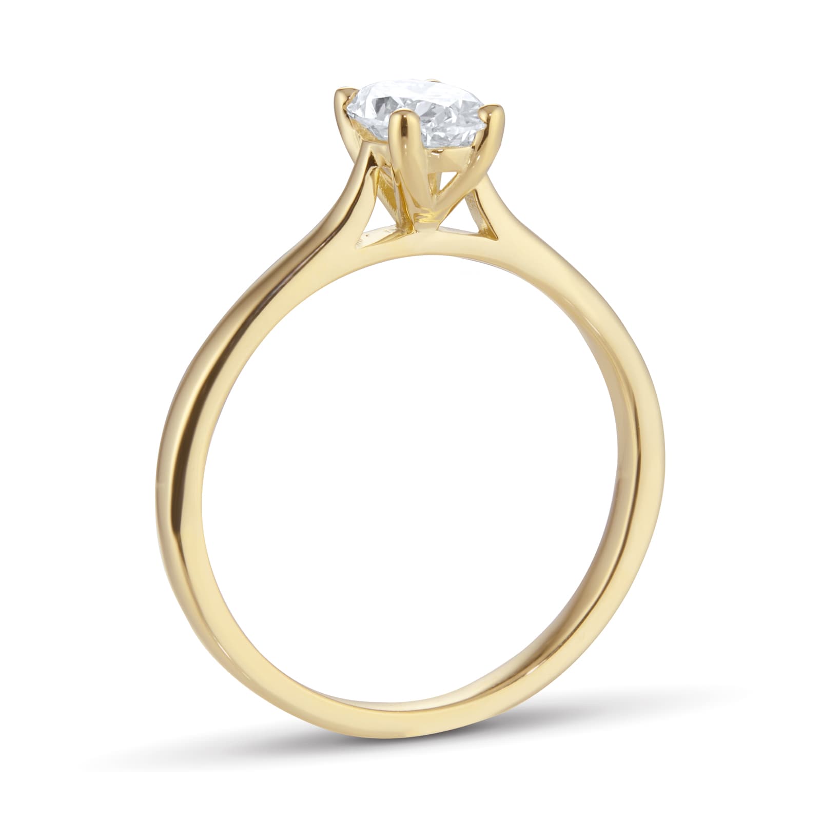 Goldsmiths 18ct Yellow Gold 0.70ct Diamond Oval Solitaire Engagement Ring - Ring Size N