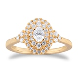Goldsmiths 18ct Yellow Gold 0.75cttw Diamond Oval Tiara Bridal Set