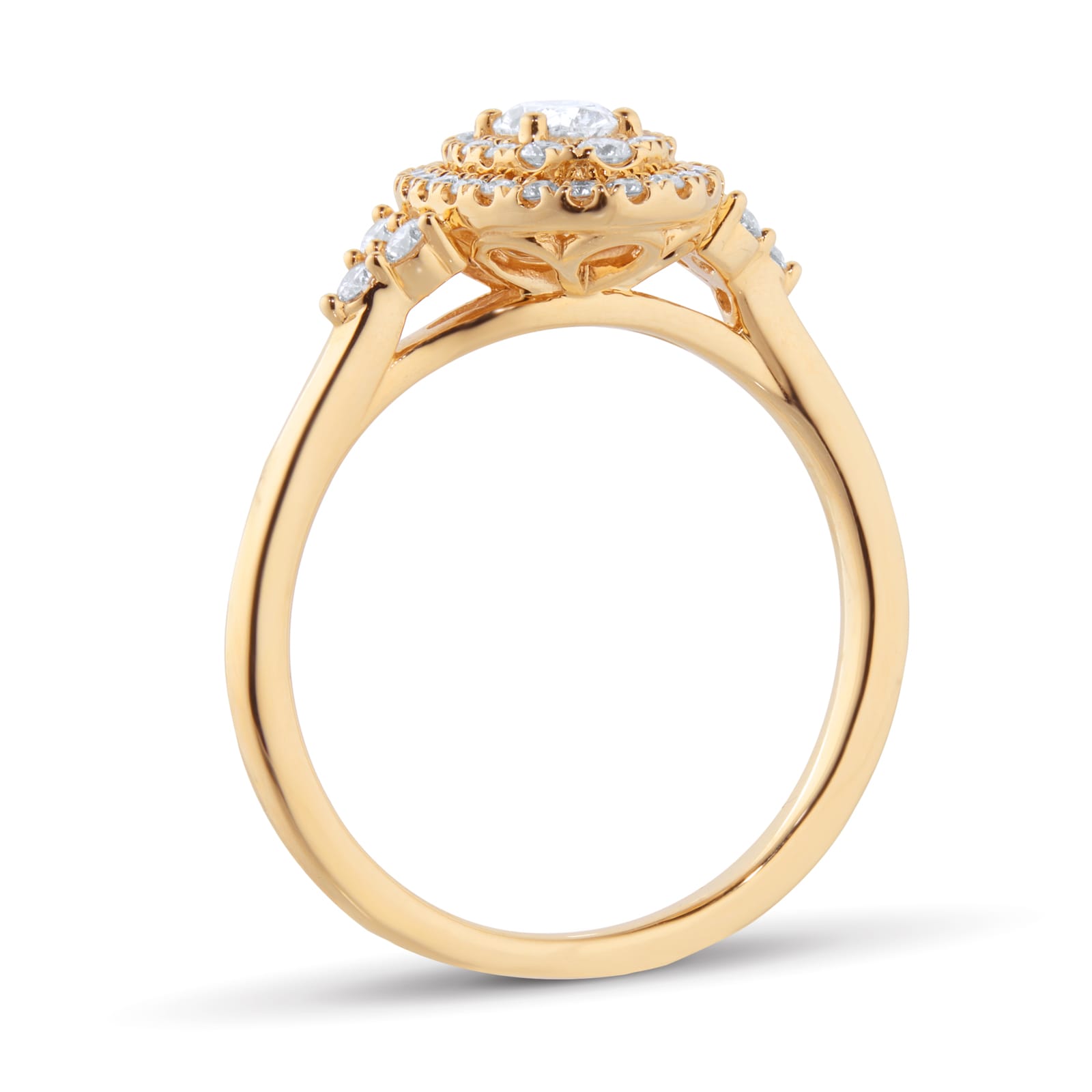 Goldsmiths 18ct Yellow Gold 0.75cttw Diamond Oval Tiara Bridal Set - RingSize J Goldsmiths 18ct Yellow Gold 0.75cttw Diamond Oval Tiara Bridal Set - RingSize J