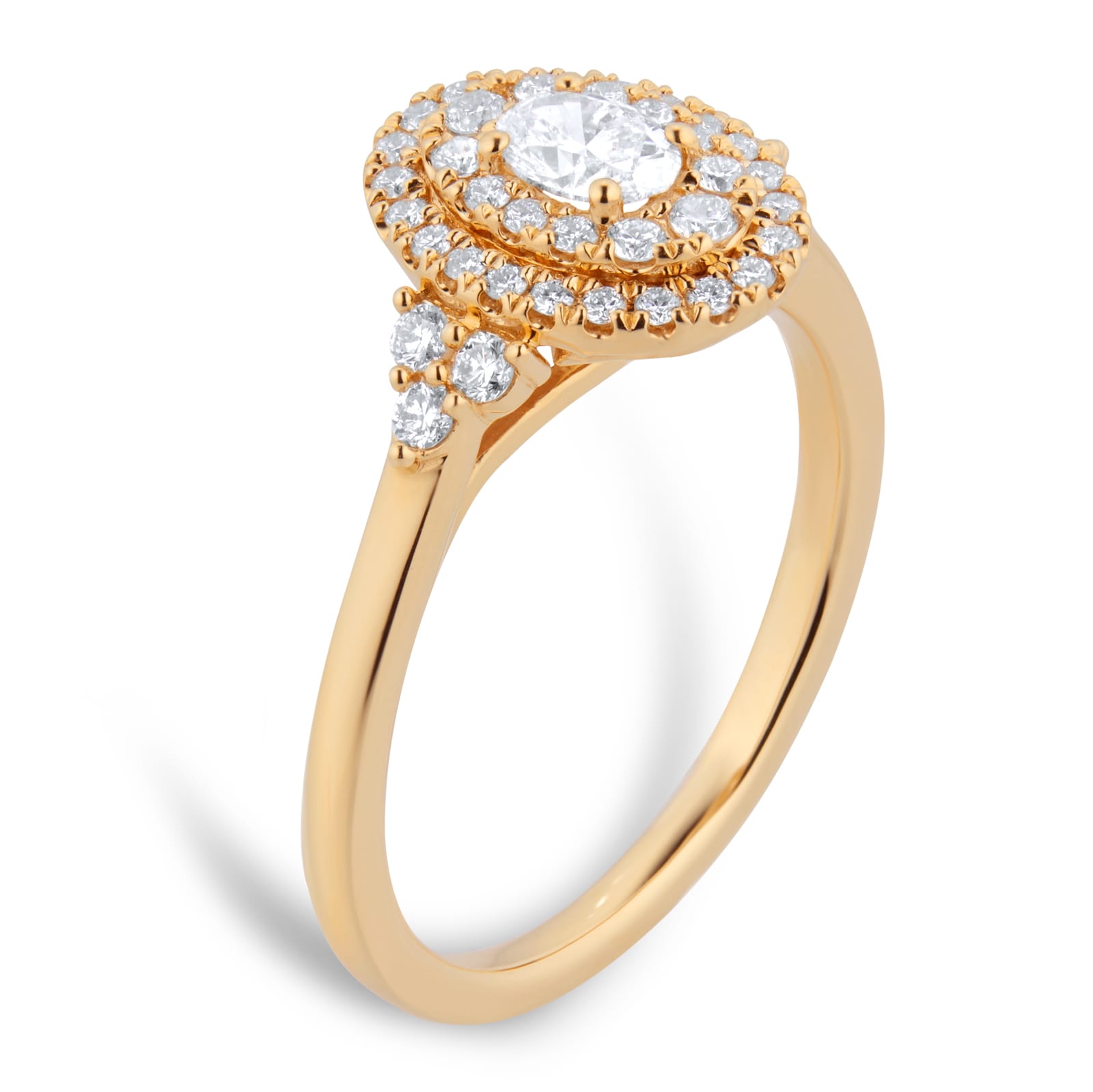 Goldsmiths 18ct Yellow Gold 0.75cttw Diamond Oval Tiara Bridal Set - RingSize J Goldsmiths 18ct Yellow Gold 0.75cttw Diamond Oval Tiara Bridal Set - RingSize J