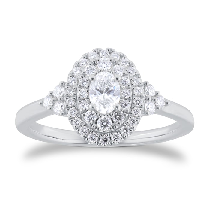Goldsmiths Platinum 0.75cttw Diamond Oval Tiara Bridal Set