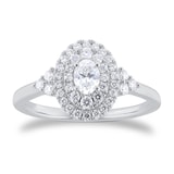 Goldsmiths Platinum 0.75cttw Diamond Oval Tiara Bridal Set