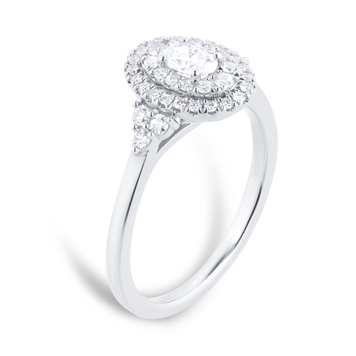Goldsmiths Platinum 0.75cttw Diamond Oval Tiara Bridal Set