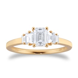 06019574 - 18ct Yellow Gold 1.00ct Diamond Emerald & Baguette Cut Engagement Ring