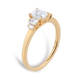 Goldsmiths 18ct Yellow Gold 1.00ct Diamond Emerald & Baguette Cut Engagement Ring