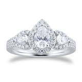 Mappin & Webb Amelia Platinum 1.08cttw Pear Cut Diamond Three Stone Ring