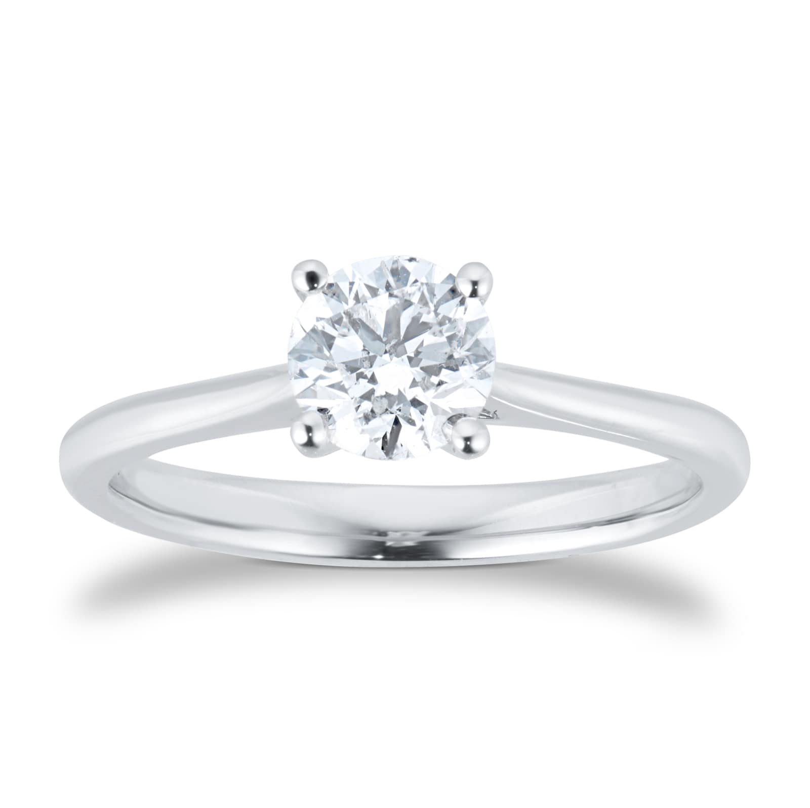 Goldsmiths Platinum 0.70ct Solitaire Diamond Engagment Ring - Ring Size I