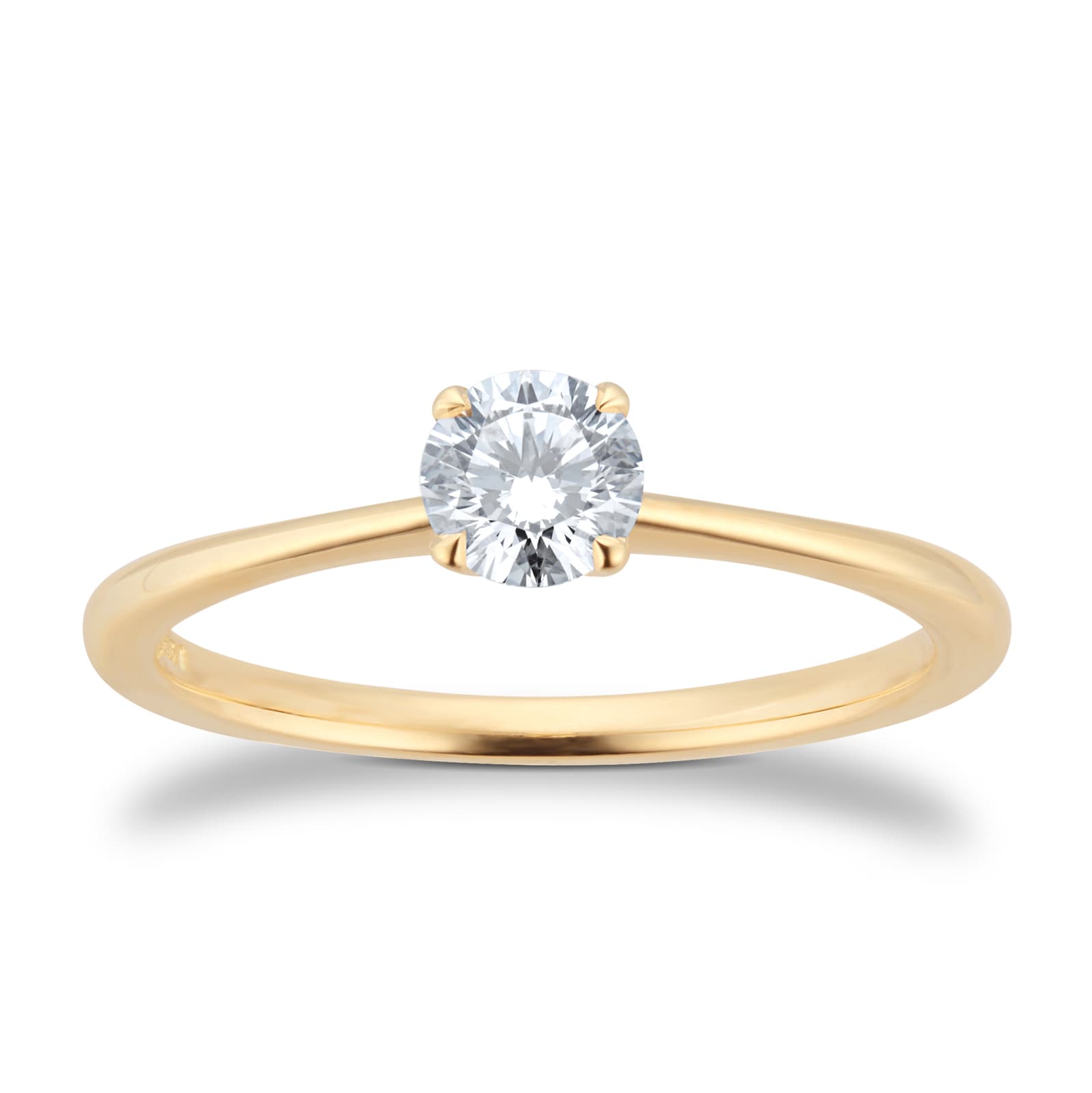 Goldsmiths Exclusive 18ct Yellow Gold 0.40cttw Brilliant Cut Solitaire Goldsmiths Signature Diamond Engagement Ring