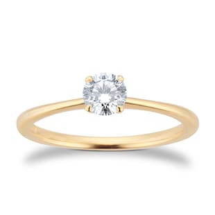 Goldsmiths Exclusive 18ct Yellow Gold 0.40cttw Brilliant Cut Solitaire Goldsmiths Signature Diamond Engagement Ring
