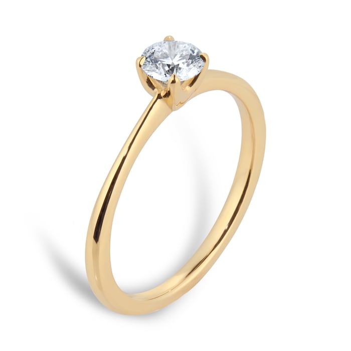 Goldsmiths Exclusive 18ct Yellow Gold 0.40cttw Brilliant Cut Solitaire Diamond Engagement Ring