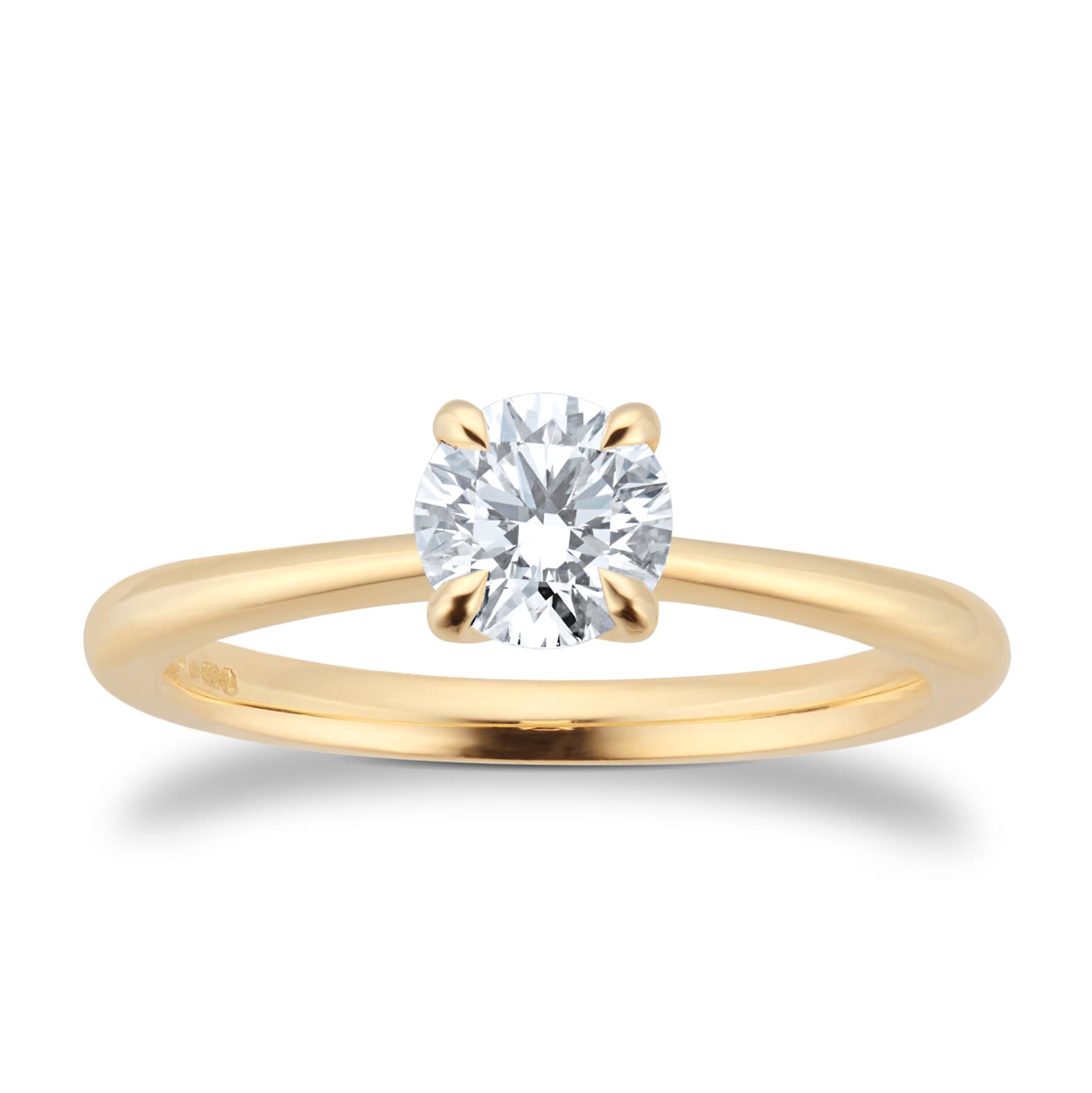 Goldsmiths Exclusive 18ct Yellow Gold 0.50cttw Brilliant Cut Solitaire Goldsmiths Signature Diamond Engagement Ring