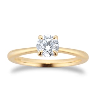 Goldsmiths Exclusive 18ct Yellow Gold 0.50cttw Brilliant Cut Solitaire Goldsmiths Signature Diamond Engagement Ring