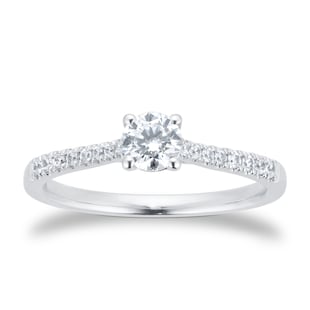 Goldsmiths Platinum 0.50cttw Diamond Set Shoulder Solitaire Engagement Ring