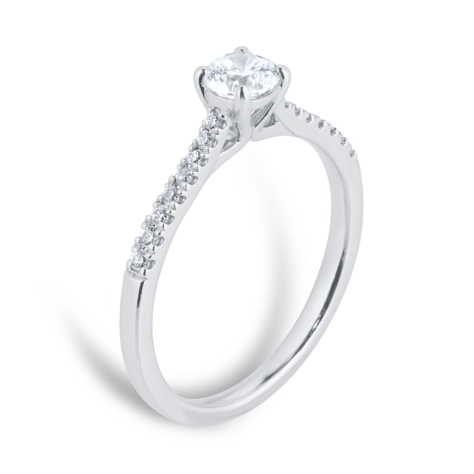 Goldsmiths Platinum 0.50cttw Diamond Set Shoulder Solitaire Engagement Ring Goldsmiths Platinum 0.50cttw Diamond Set Shoulder Solitaire Engagement Ring