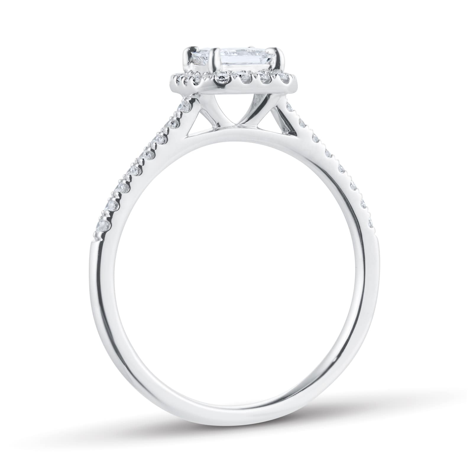 Goldsmiths Platinum 0.60cttw Princess Cut Diamond Halo Engagement Ring Goldsmiths Platinum 0.60cttw Princess Cut Diamond Halo Engagement Ring