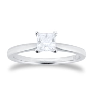 Goldsmiths Platinum 0.50cttw Princess Cut Solitaire Engagement Ring