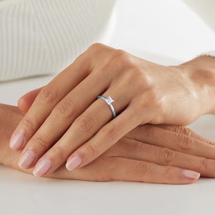 Goldsmiths Platinum 0.50cttw Princess Cut Solitaire Engagement Ring