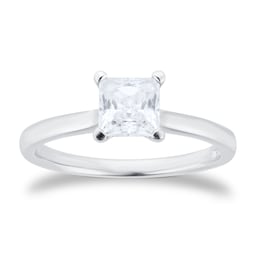 06019623 - Platinum 1.00cttw Princess Cut Solitaire Engagement Ring