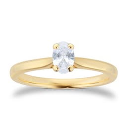 06019624 - 18ct Yellow Gold 0.50cttw Oval Cut Solitaire Engagement Ring