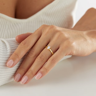 Goldsmiths 18ct Yellow Gold 0.50cttw Oval Cut Solitaire Engagement Ring