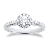 Goldsmiths Platinum 0.50cttw Brilliant Cut Diamond Halo Engagement Ring