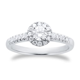 06019625 - Platinum 0.50cttw Brilliant Cut Diamond Halo Engagement Ring
