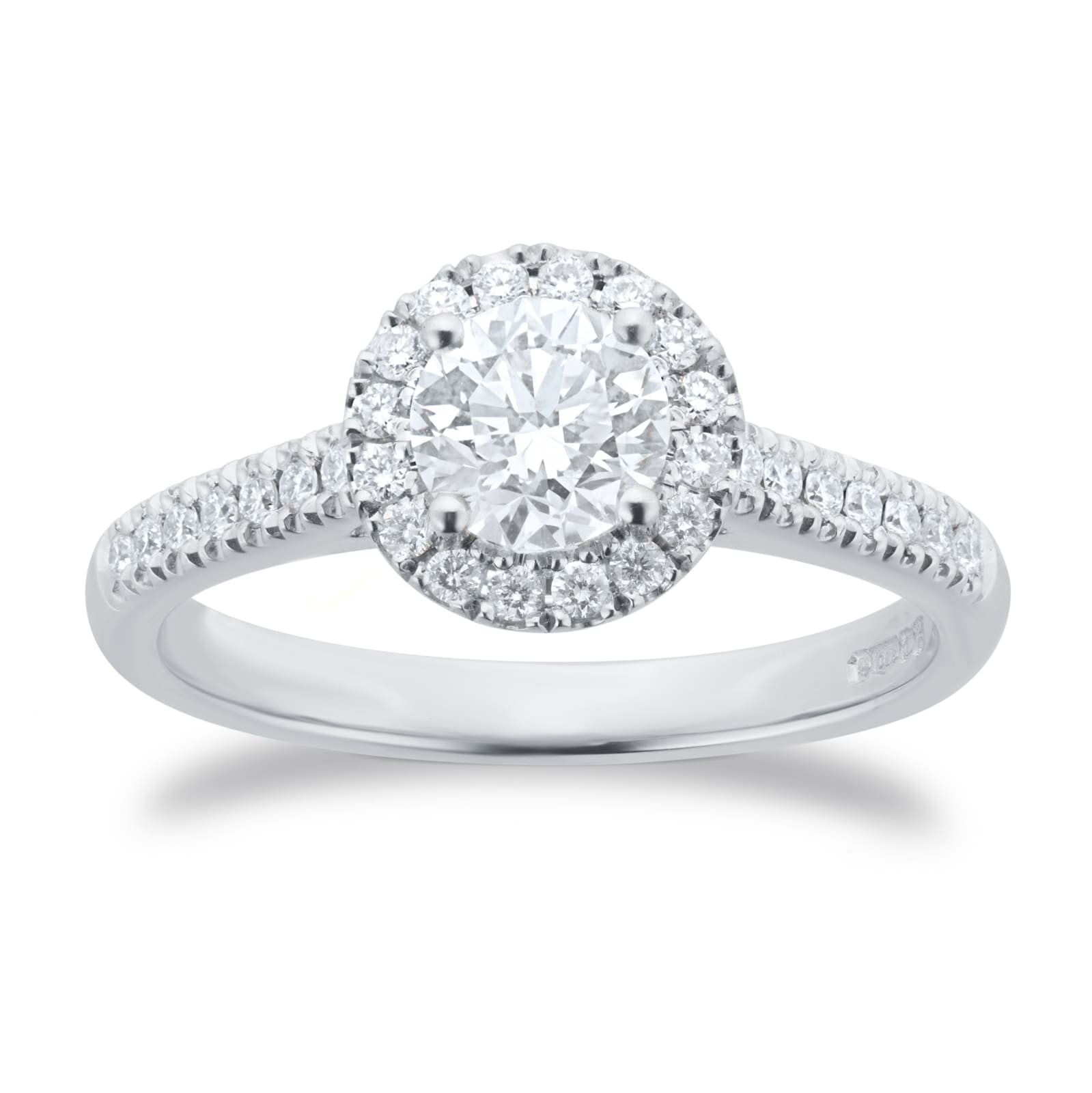 Goldsmiths Platinum 1.00cttw Brilliant Cut Diamond Halo Engagement Ring Goldsmiths Platinum 1.00cttw Brilliant Cut Diamond Halo Engagement Ring