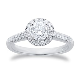 06019627 - Platinum 1.00cttw Brilliant Cut Diamond Halo Engagement Ring
