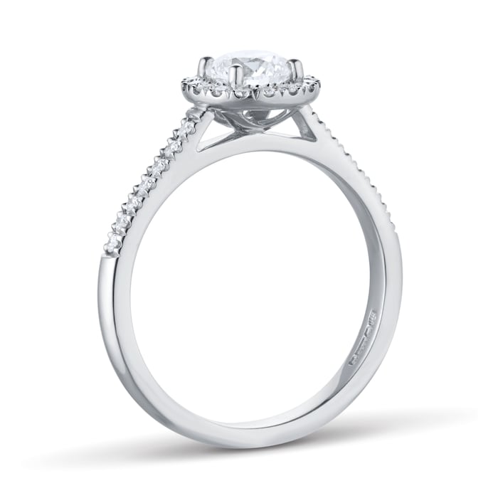 Goldsmiths Platinum 1.00cttw Brilliant Cut Diamond Halo Engagement Ring