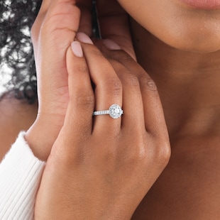 Goldsmiths Platinum 1.00cttw Brilliant Cut Diamond Halo Engagement Ring
