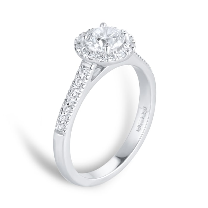 Best Luxury 
Platinum 1.00cttw Brilliant Cut Diamond Halo Engagement Ring