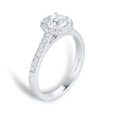 Best Luxury 
Platinum 1.00cttw Brilliant Cut Diamond Halo Engagement Ring
