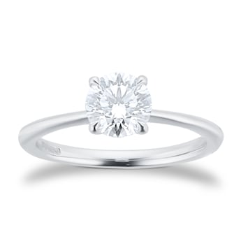 Exclusive Platinum 1.00cttw Brilliant Cut Solitaire Goldsmiths Signature Diamond Engagement Ring