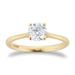 Goldsmiths 18ct Yellow Gold 0.80cttw Brilliant Cut Diamond Solitaire Engagement Ring