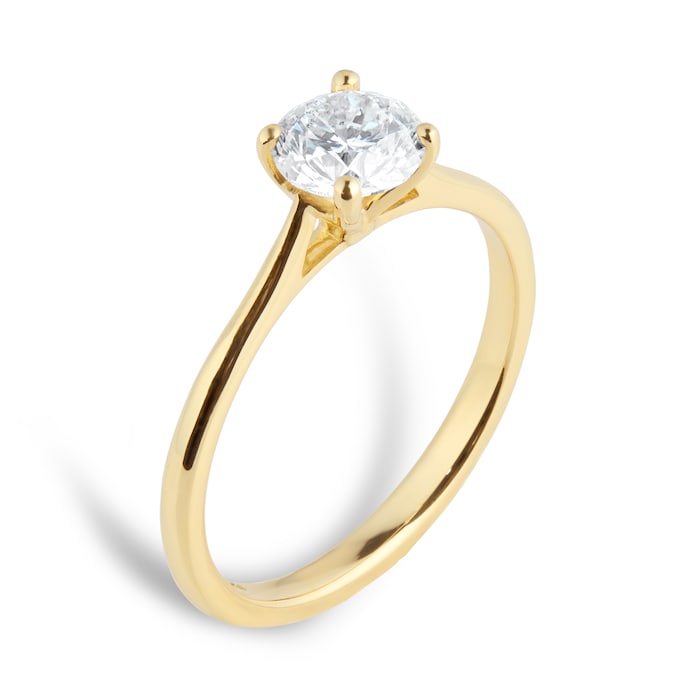 Goldsmiths 18ct Yellow Gold 0.80cttw Brilliant Cut Diamond Solitaire Engagement Ring