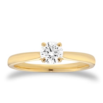 Goldsmiths 18ct Yellow Gold 0.50cttw Brilliant Cut Diamond Solitaire Engagement Ring
