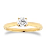 Goldsmiths 18ct Yellow Gold 0.50cttw Brilliant Cut Diamond Solitaire Engagement Ring