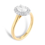 Goldsmiths 18ct Yellow and White Gold 1.00cttw Oval Cut Diamond Halo Engagement Ring
