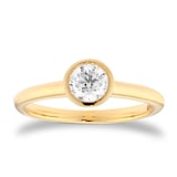 Goldsmiths 18ct Yellow Gold 0.50cttw Round Brilliant Cut Bezel Set Diamond Engagement Ring