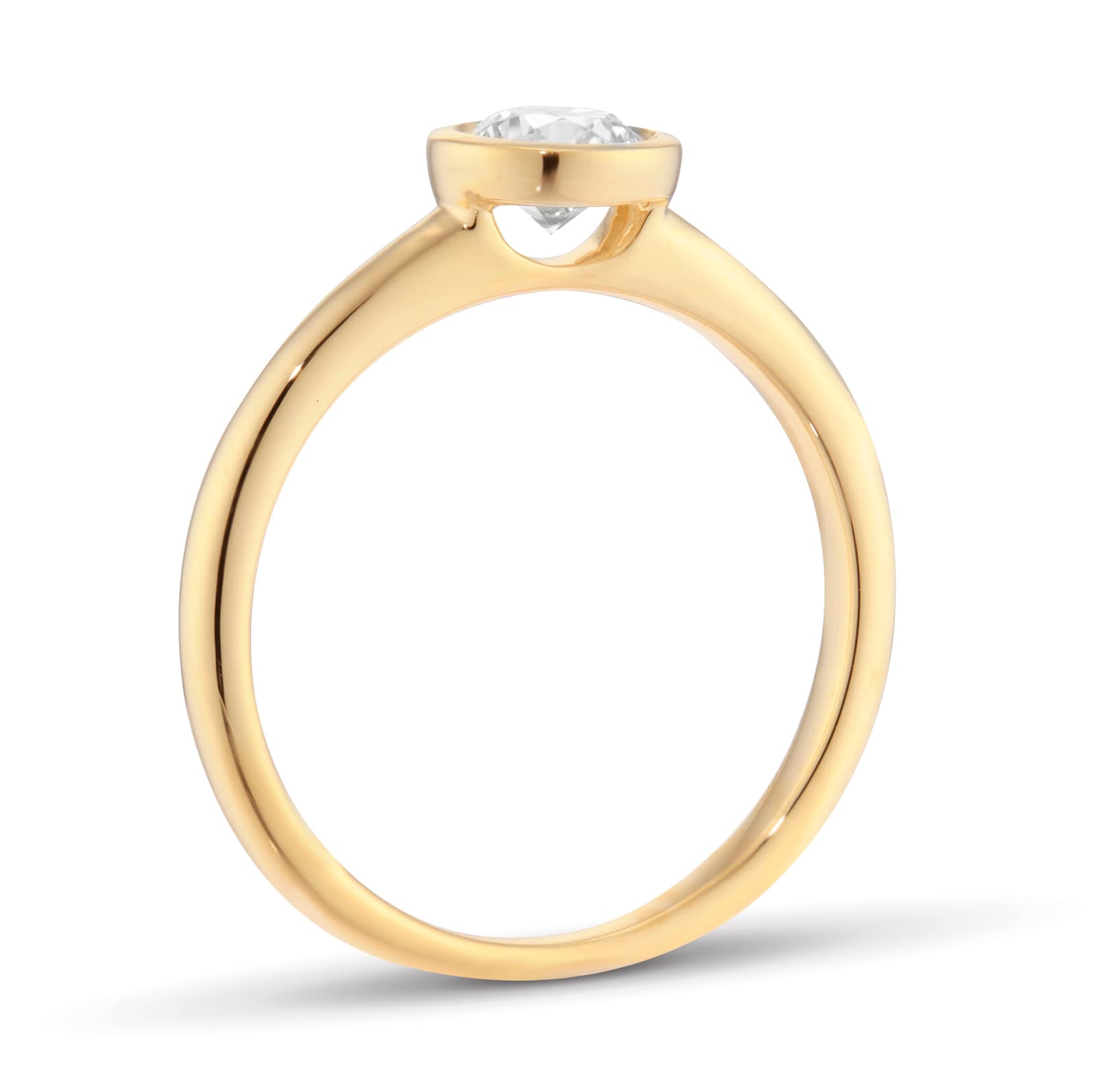 Goldsmiths 18ct Yellow Gold 0.50cttw Round Brilliant Cut Bezel Set Diamond Engagement Ring Goldsmiths 18ct Yellow Gold 0.50cttw Round Brilliant Cut Bezel Set Diamond Engagement Ring
