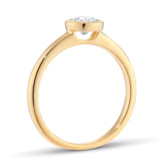 Goldsmiths 18ct Yellow Gold 0.50cttw Round Brilliant Cut Bezel Set Diamond Engagement Ring