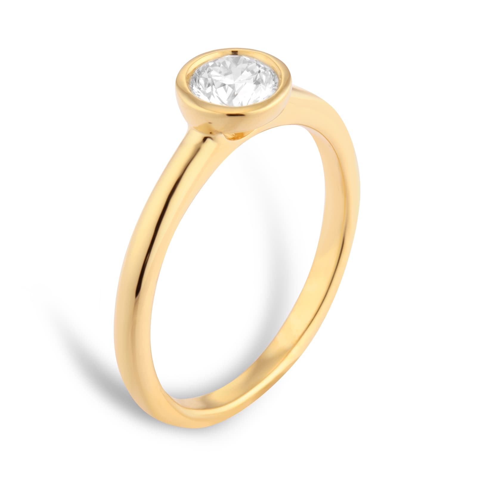 Goldsmiths 18ct Yellow Gold 0.50cttw Round Brilliant Cut Bezel Set Diamond Engagement Ring Goldsmiths 18ct Yellow Gold 0.50cttw Round Brilliant Cut Bezel Set Diamond Engagement Ring